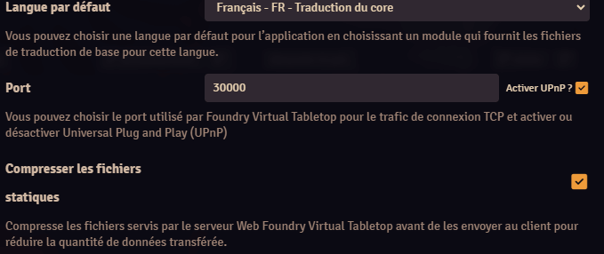 Là où ce trouve "Activer UPnP".